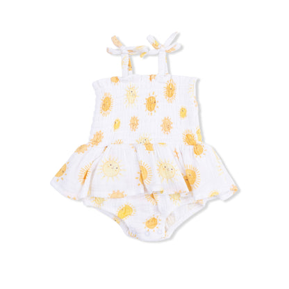 Angel Dear Happy Suns | Smocked Bubble with Skirt