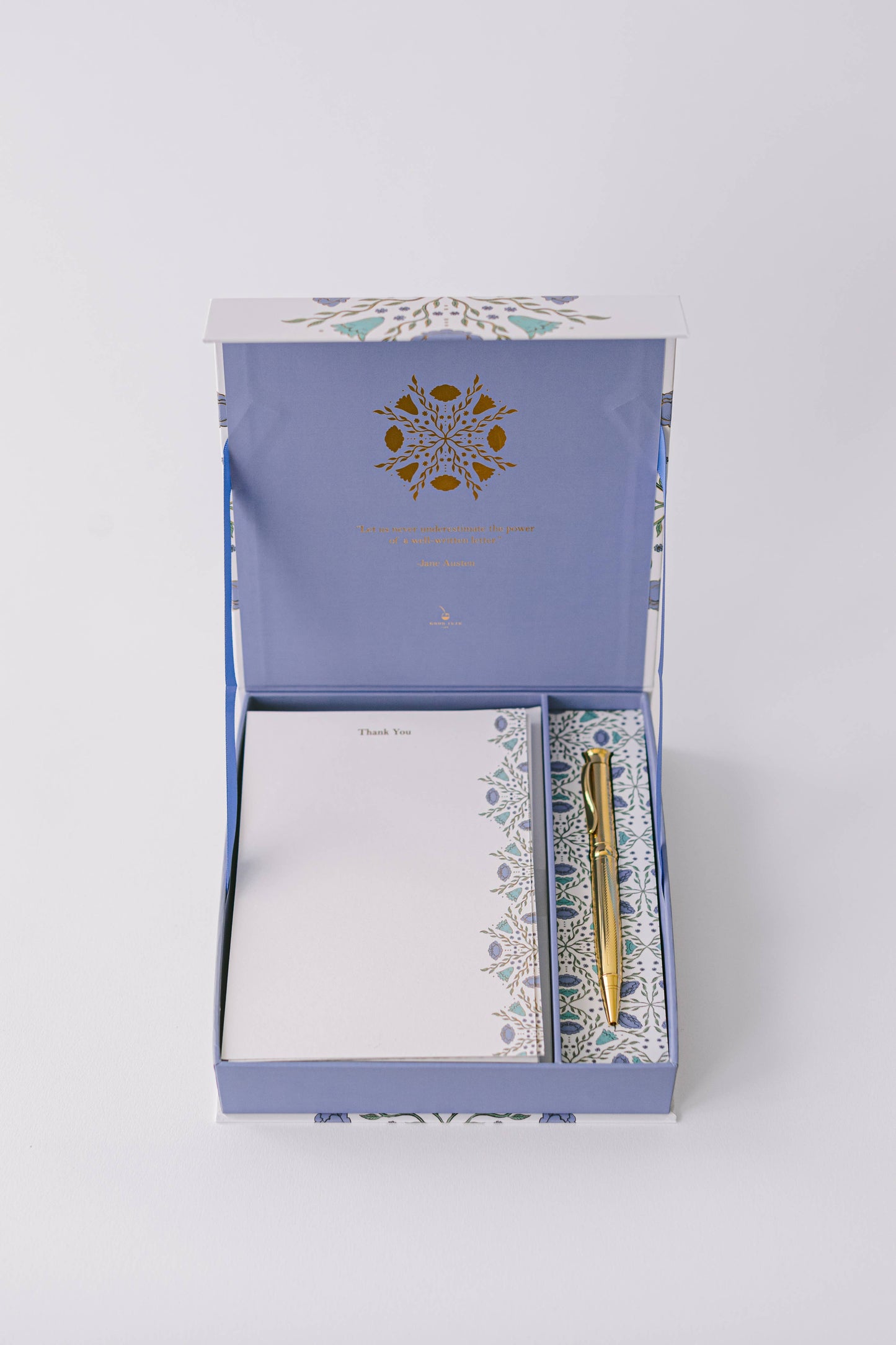 Green & Blue Folk Pattern Luxury Stationery Set