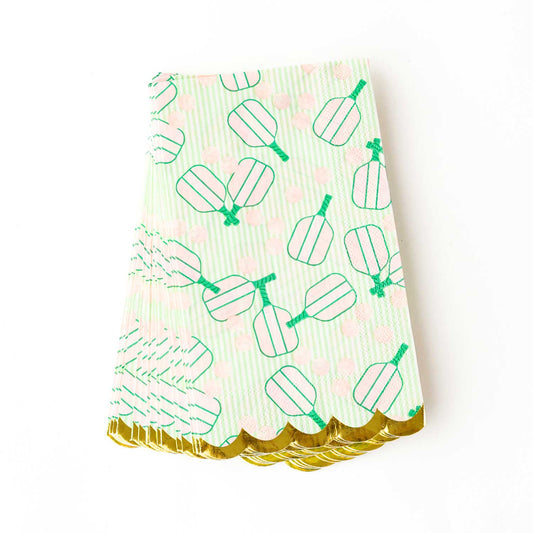 Pickleball Stripe Paper Guest Towel Packs