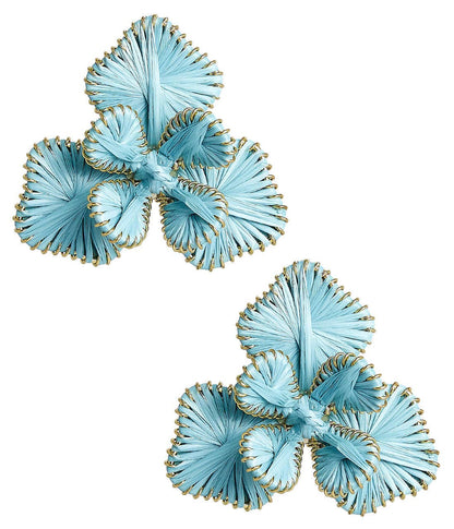 Lisi Lerch Kaia Natural Raffia Flower Earring