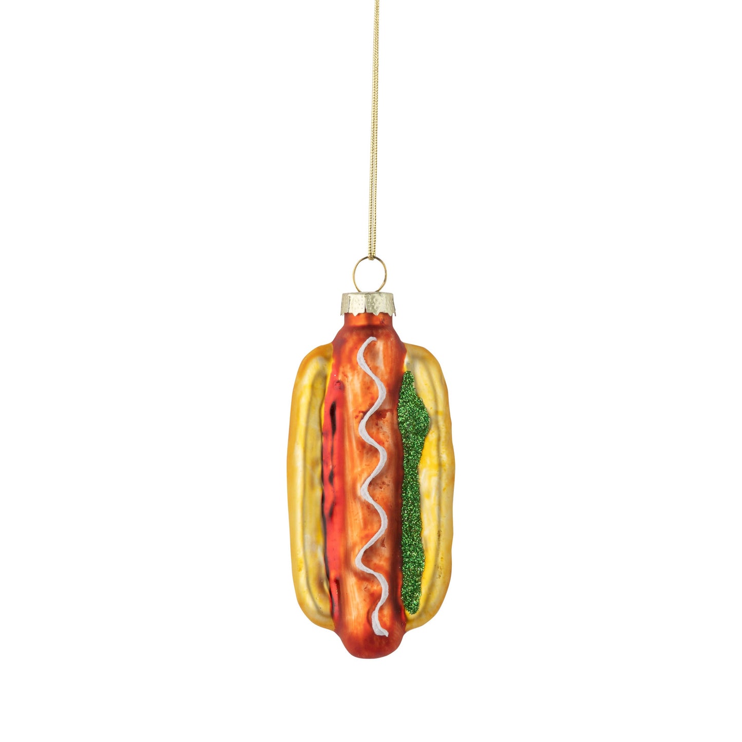 Glass Hot Dog Ornament