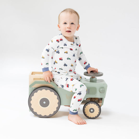 Angel Dear Mini Tractors Long Sleeve Loungewear Set