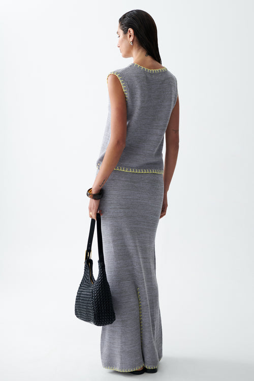 Sancia Tricot Knit Vest | Peridot