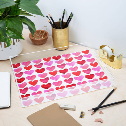Small Acrylic Tray | Heart Watercolor