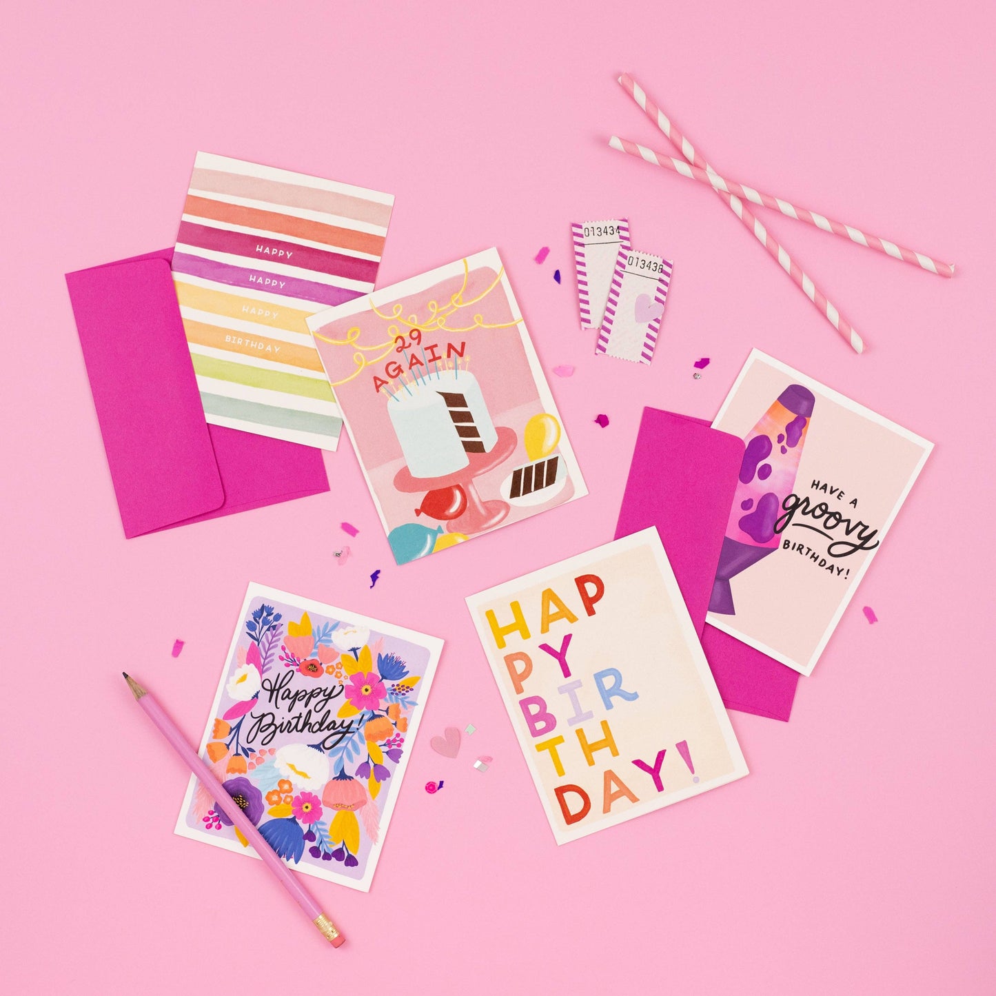 Birthday Block Letters Greeting Card