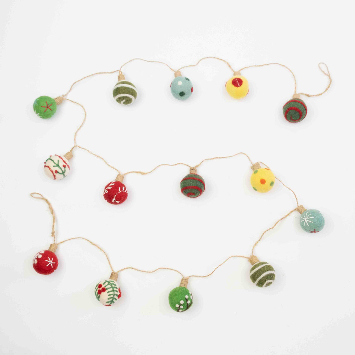 Christmas Garland | Embroidered Balls