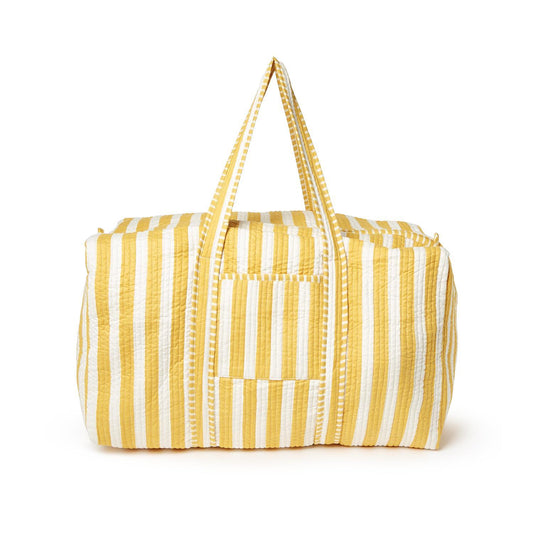 Yellow and White Weekend Bag