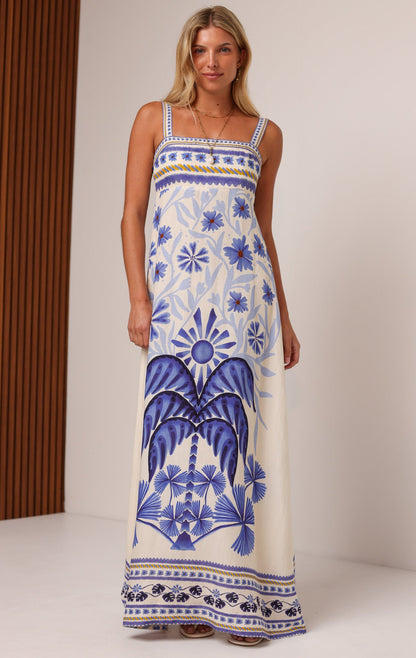 Shore Delphine Ankle Maxi Dress | Blue Mirage