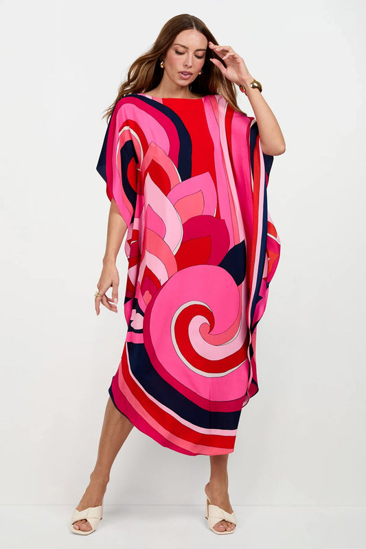 Trina Turk Jalani Maxi Caftan Dress | Multi Silk