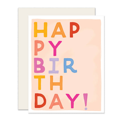 Birthday Block Letters Greeting Card