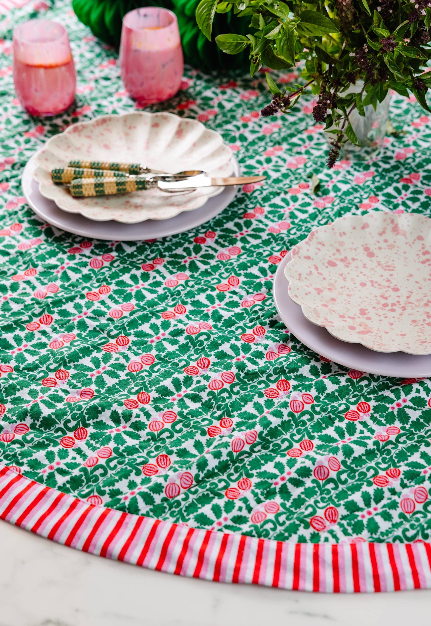 Furbish Studio Pomegranate Round Tablecloth