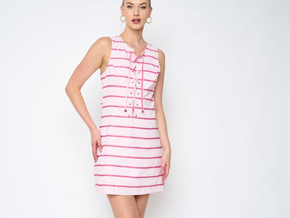 Flora Bea Lil Dress | Popsicle Pink Stripe