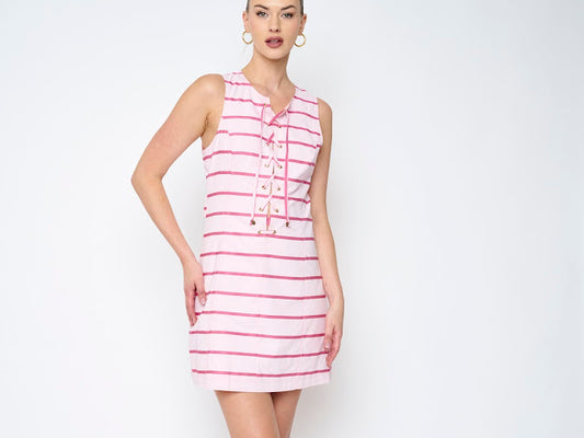 Flora Bea Lil Dress | Popsicle Pink Stripe