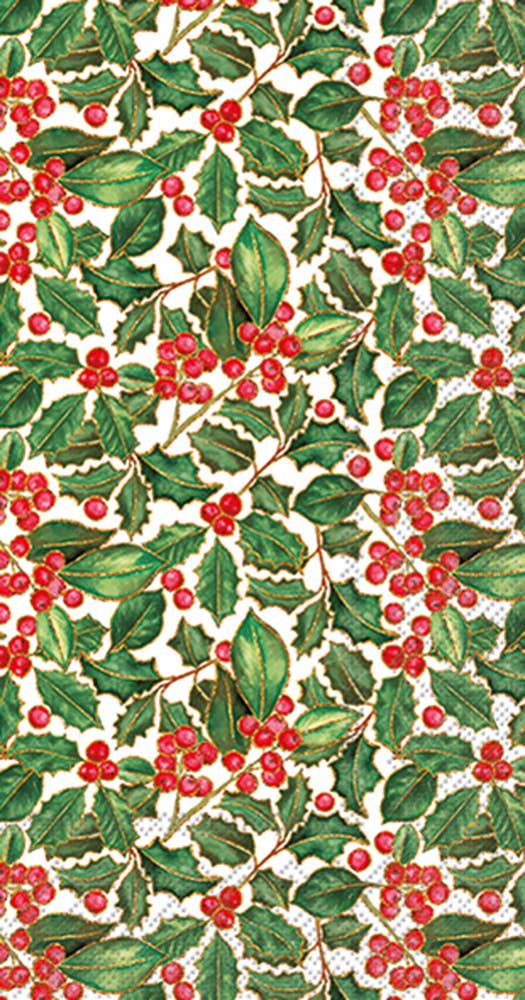 Holly Christmas Paper Guest Towels