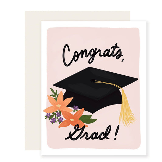 Floral Congrats Grad Greeting Card