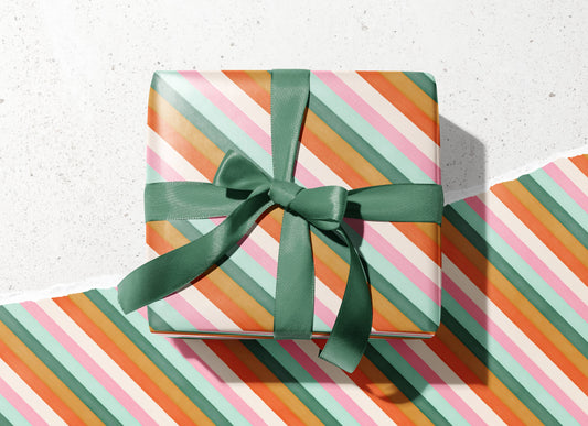 Holiday Stripes Wrapping Paper - 3 Sheet Roll