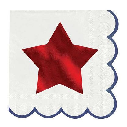 Star Scalloped Paper Cocktail Napkin