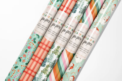 Holiday Stripes Wrapping Paper - 3 Sheet Roll