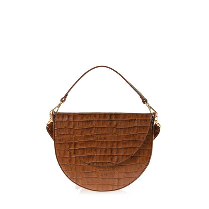 Joanna Maxham: Luxury Designer Handbags - Forget Me Not Saddle Bag (Saddle Croc-Embossed)