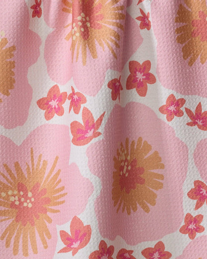 Geometry Hibiscus Sunset Tea Towel