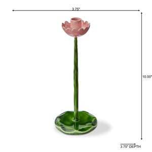 Pink Flower Taper Holder Large