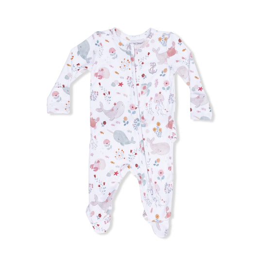 Angel Dear Garden Sea Creatures | 2 Way Ruffle Back Zipper Footie
