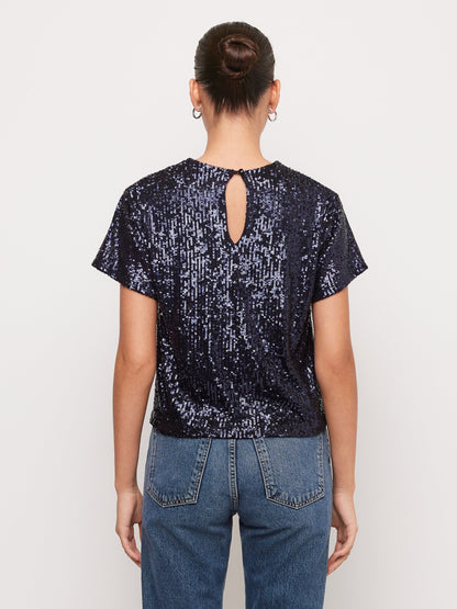 Fifteen Twenty Aerin Sequin Top | Navy