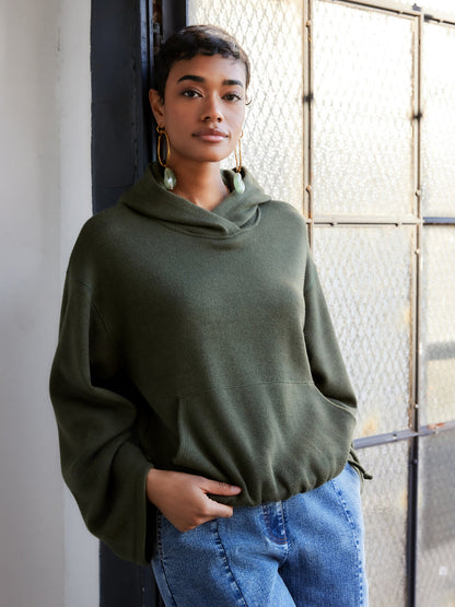 Fifteen Twenty Makenna Bubble Sweatshirt in Olive