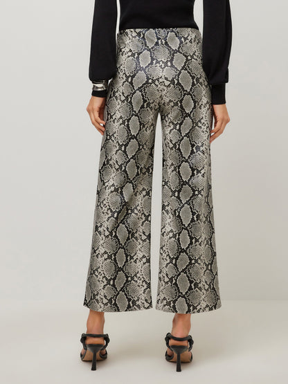 Fifteen Twenty Kelly Faux Leather Cropped Pant | Snake Print