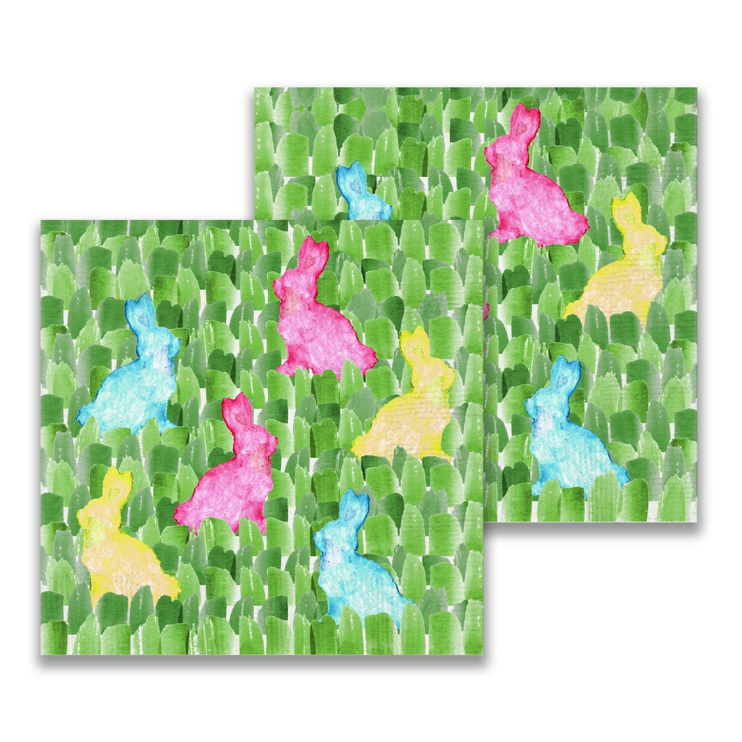 Colorful Bunnies Paper Cocktail Napkin