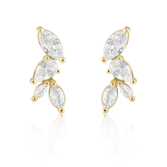 Constance Gold and Faux Diamond Stud Earring