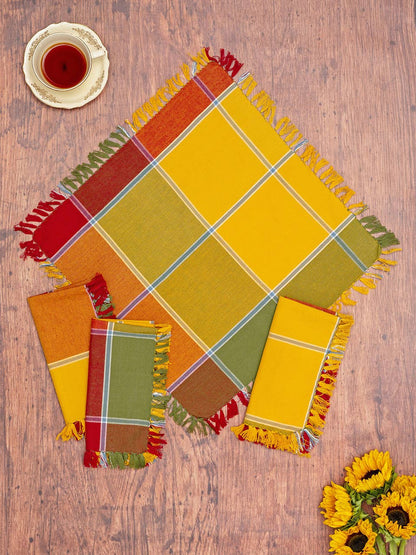 April Cornell Colorblock Plaid Napkins | Set of 4