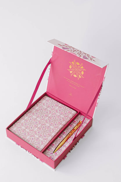 Pink & Purple Folk Pattern Luxury Stationery Set