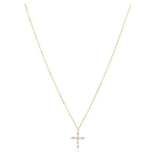 Gabriella Silver Faux Diamond Cross Necklace