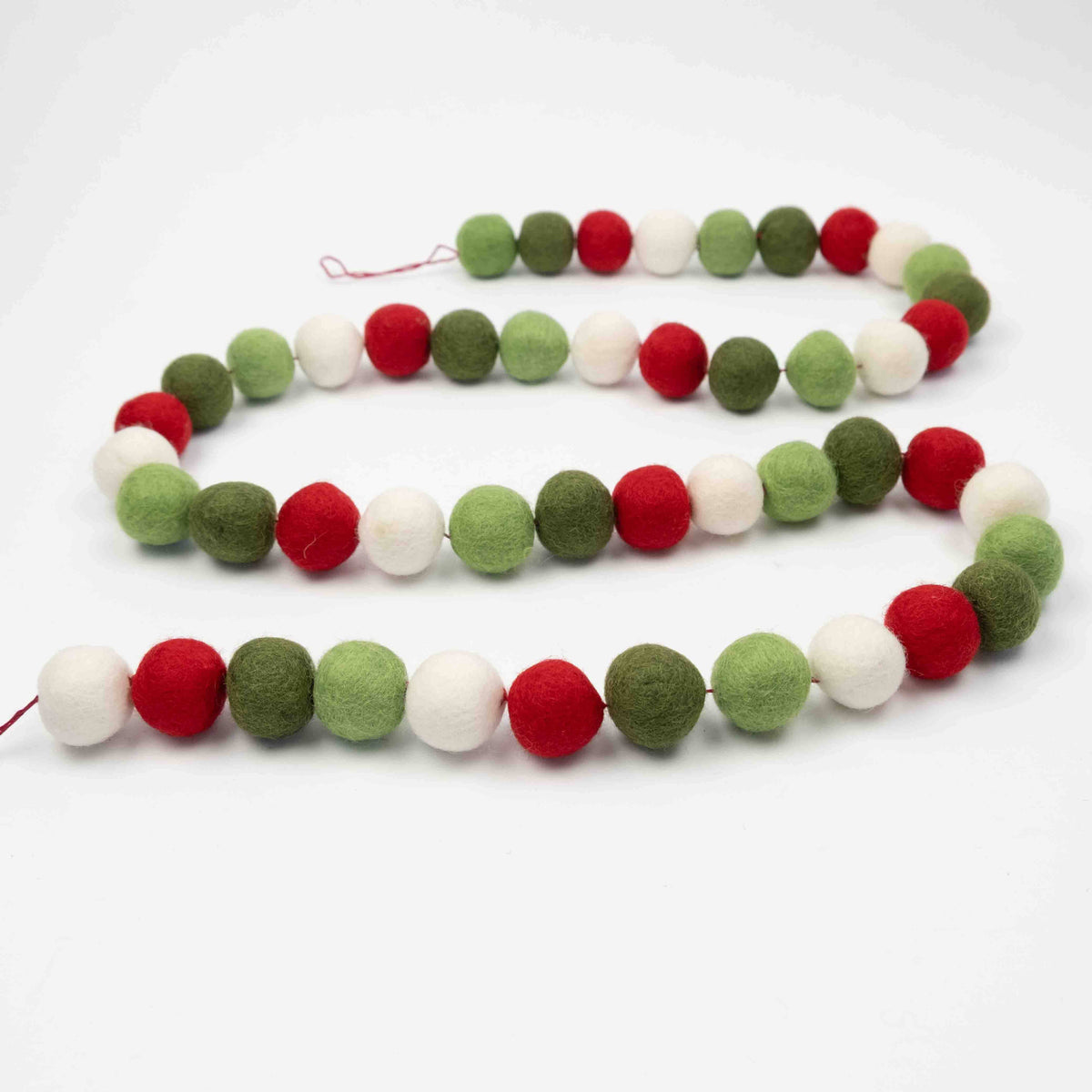 Christmas Garland | Red Green White Balls