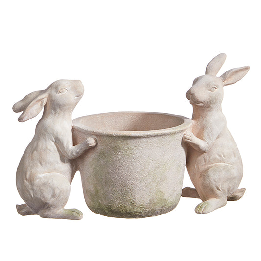 Rabbits With Flower Pot