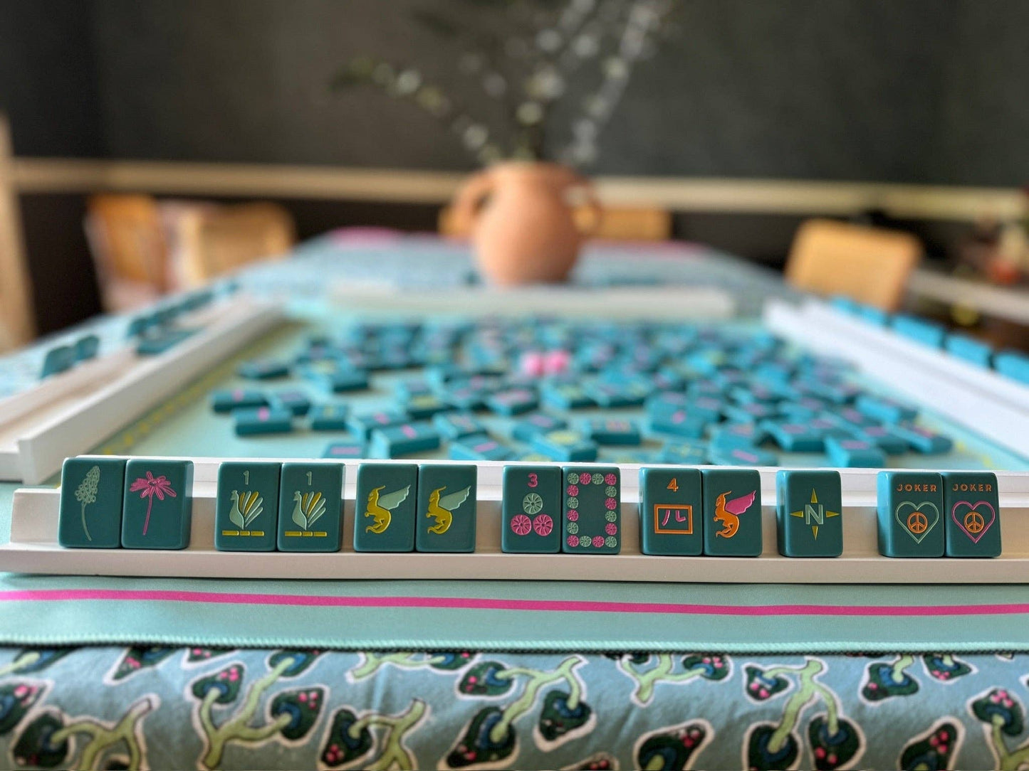 Peace Love Mahjong OG Mahj Tiles Totally Teal