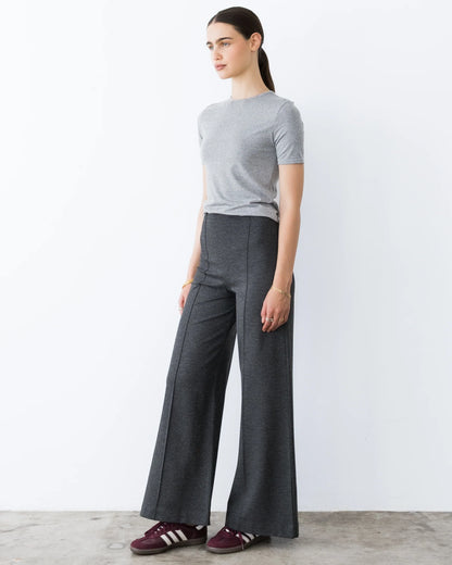 Ripley Rader Ponte Knit Standard Wide Leg Pant | Charcoal