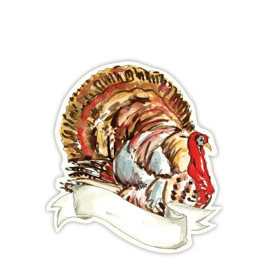 Hand-painted Turkey with Banner Die-Cut Accents