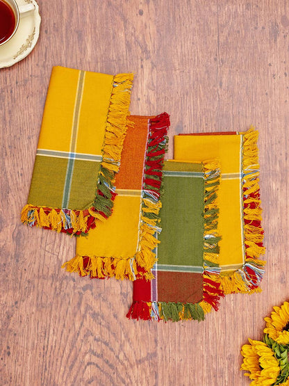 April Cornell Colorblock Plaid Napkins | Set of 4