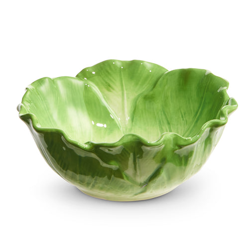 Green Cabbage Ceramic Bowl- 6.5"