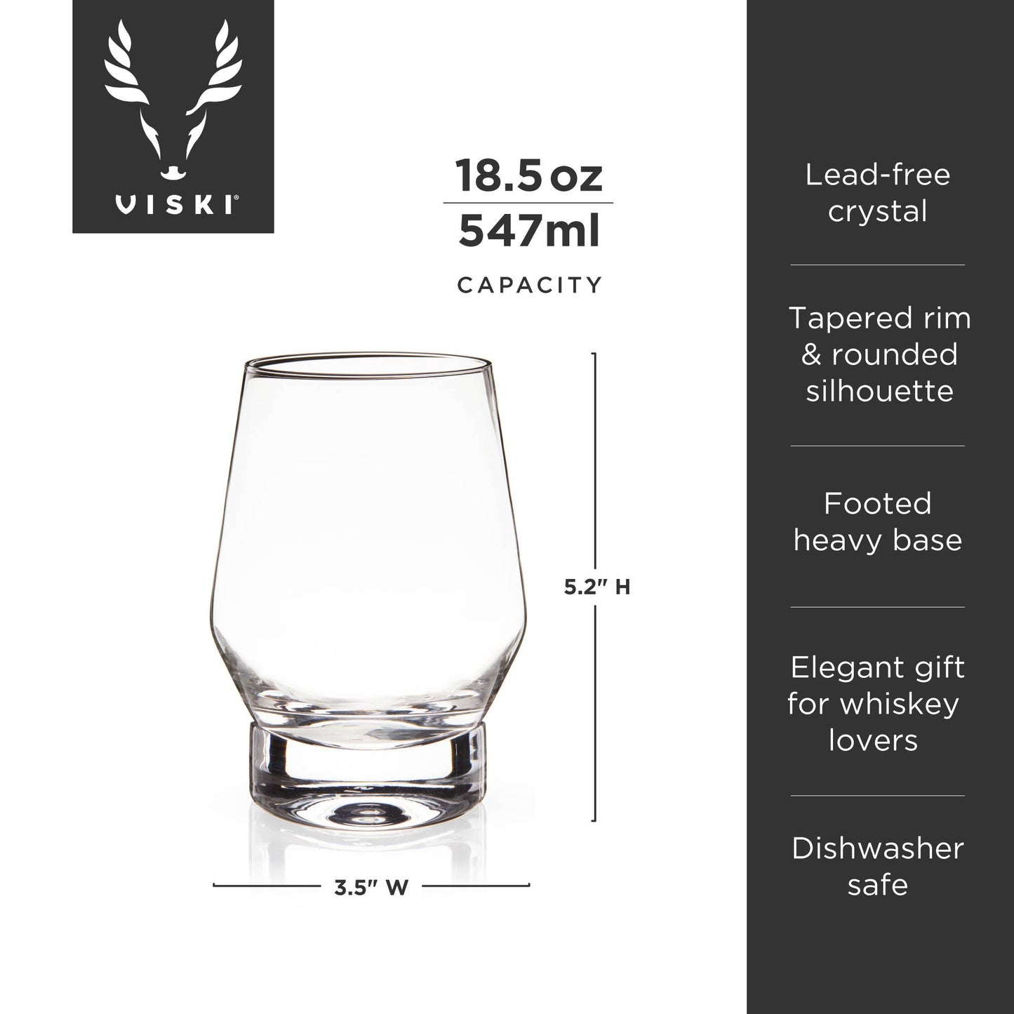 Heavy Base Crystal Whiskey Glasses