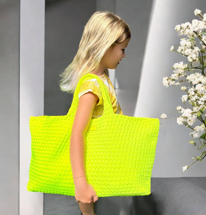 Peace Love Mahjong Woven Mahjong Carryall Bright Pink