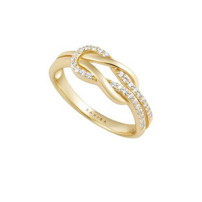 Rylynn Gold Knot Faux Diamond Ring