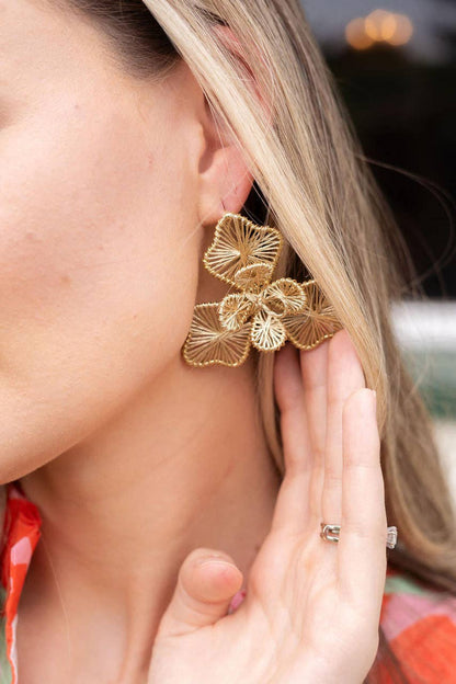 Lisi Lerch Kaia Natural Raffia Flower Earring