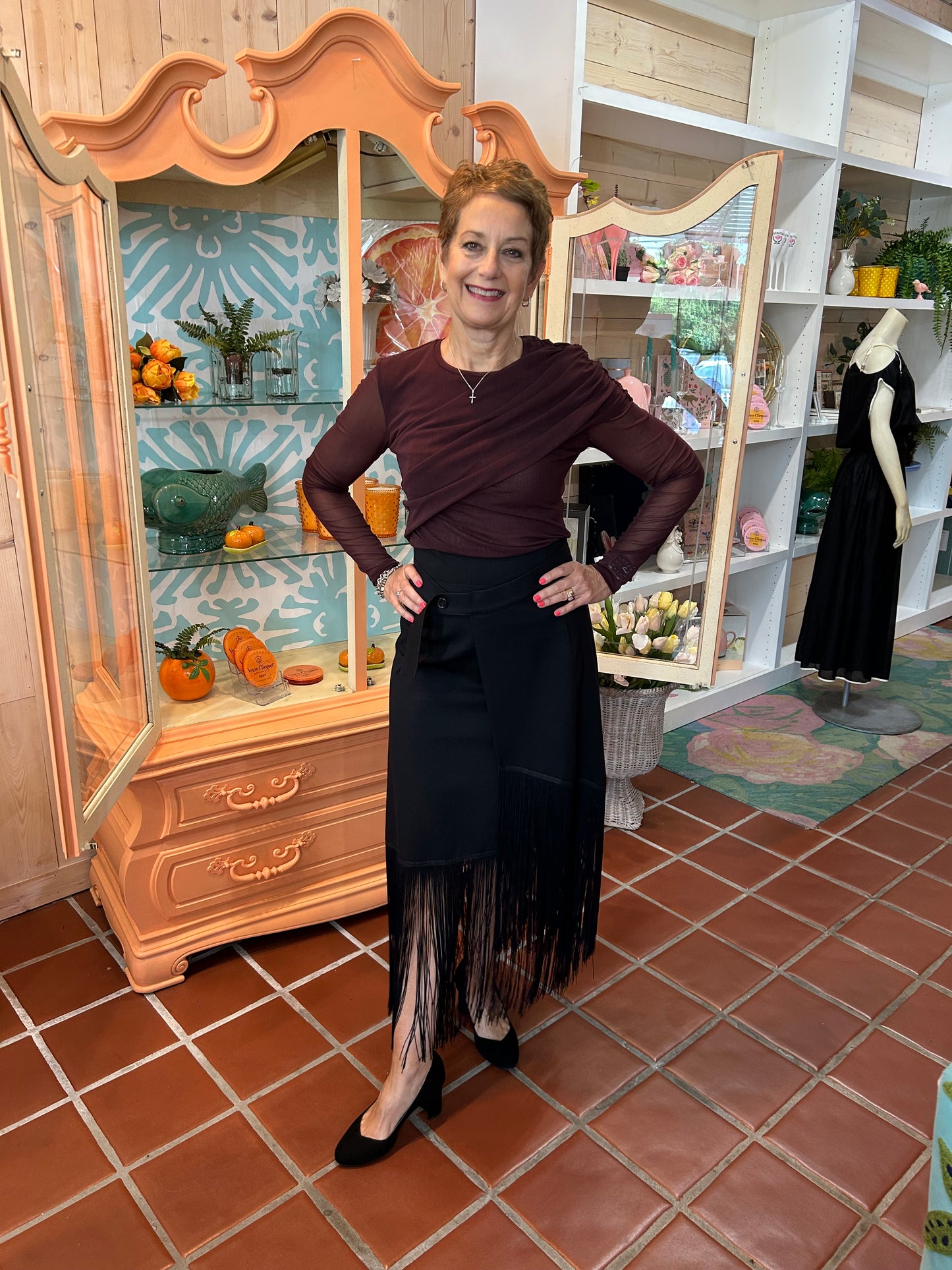 Mei Mei J The Fringe Skirt in Black