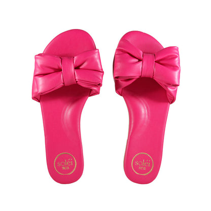 Rafie Bow Slide Sandal- Hot Pink