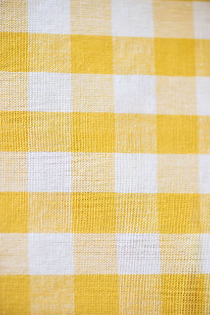 Yellow Ruffled Gingham Tablecloth: 60" x 120"