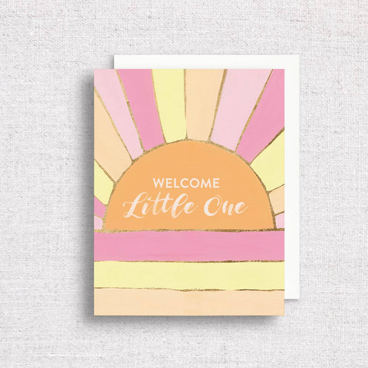 Welcome Little One Retro Sun Greeting Card