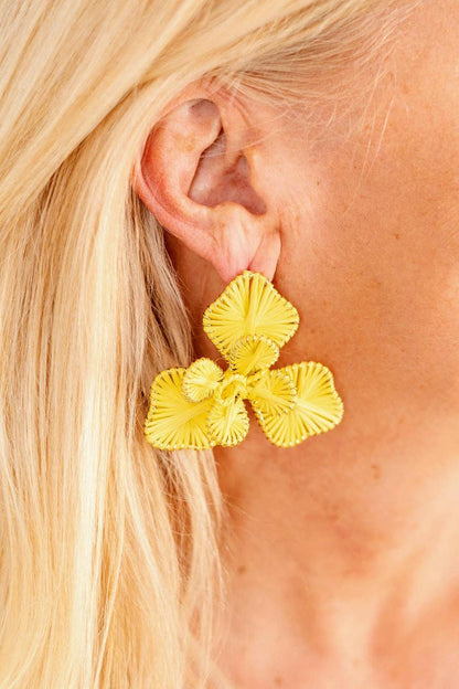 Lisi Lerch Kaia Natural Raffia Flower Earring